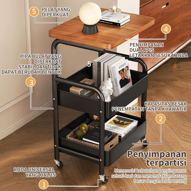 Jual COD Rak Troli Susun Serbaguna 3 Susun Dengan Roda Rak Dapur ...