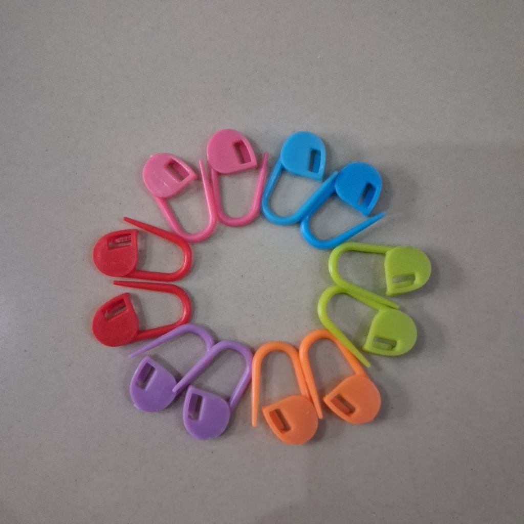 Jual (12 Pcs) Peniti Penanda Rajut plastik Warna Warni / Penanda Rajut ...