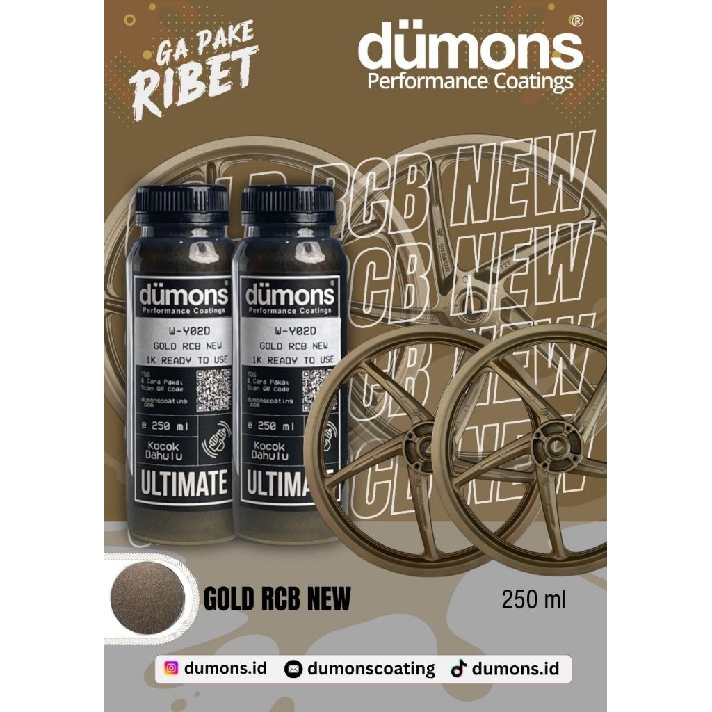 Jual GOLD RCB NEW W-Y02D Wheel Colors Doff Ready Mix PU 250 ml 1K ...