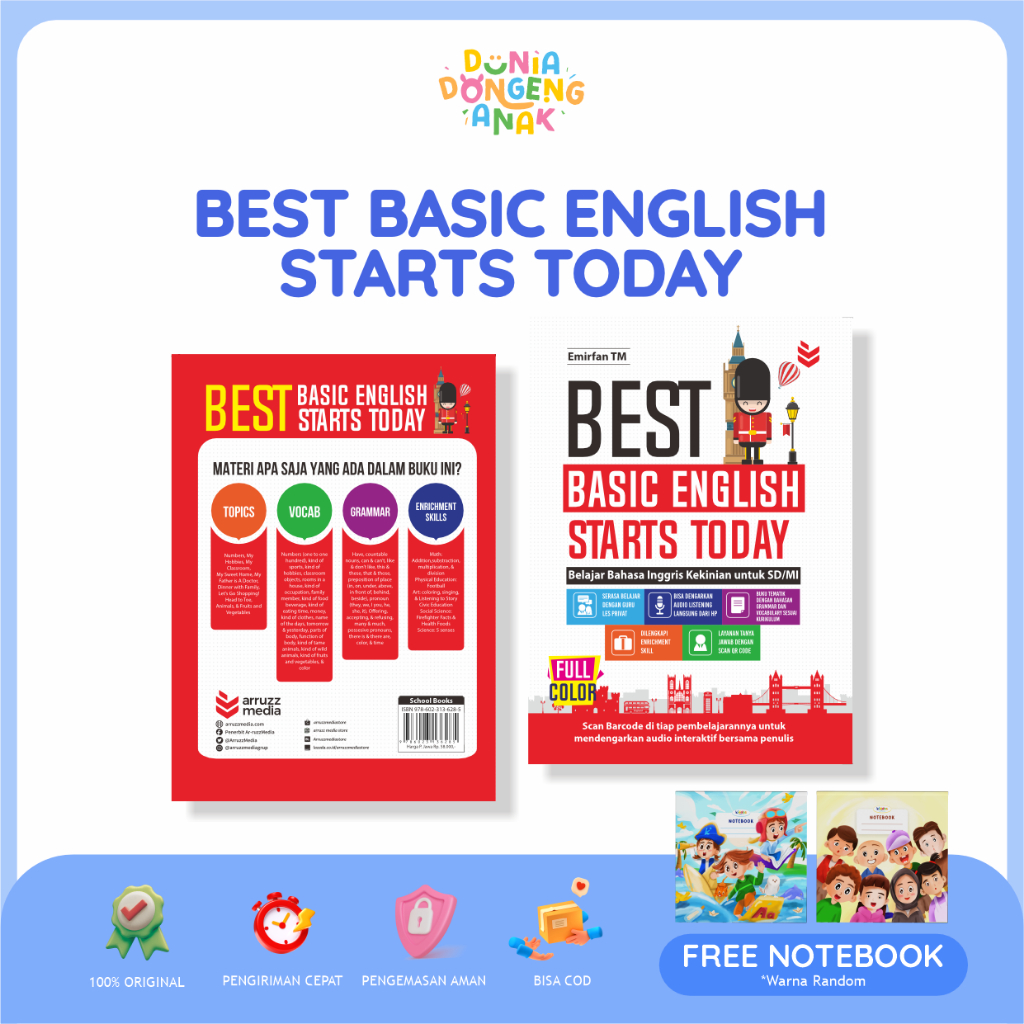 Jual [FREE NOTEBOOK] BUKU BELAJAR BAHASA INGGRIS ANAK SD BEST BASIC ...