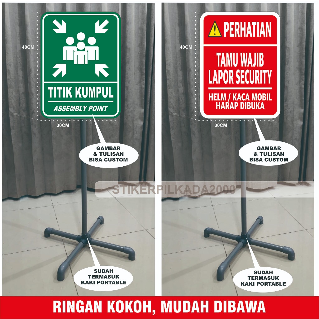 Jual RAMBU AKRILIK PVC UNTUK ASSEMBLY POINT DAN TIANG TAMU WAJIB LAPOR ...