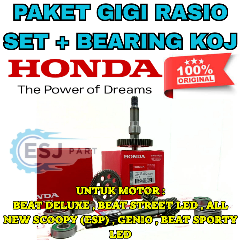 Jual GIGI GEAR RASIO SET KOMPLIT + BEARING 5PCS KODE KOJ HONDA BEAT ALL ...