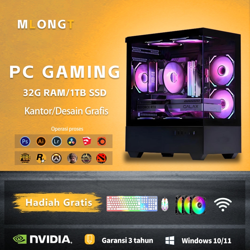 Jual full set PC gaming Intel, cocok untuk penggunaan kantor rumah ...