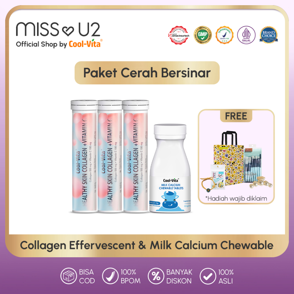 Jual [60 Tablet + 1 Botol] COOLVITA ORIGINAL Paket Cerah Bersinar 30 ...
