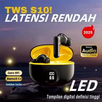 Bingz TWS S10 895b Headset Wireless Stereo Bluetooth V6.0 With LED Display Smart Sport