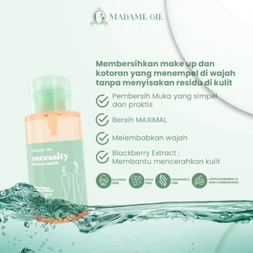 Madame Gie Necessity Micellar Water 300ml Make Up Remover Cleansing Water For All Skin Type