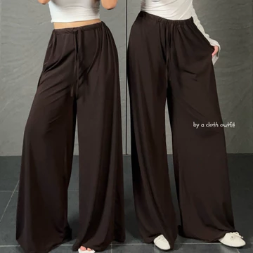 BYACLOTH Zen Loose Pants Celana Panjang Baggy Kantor Kuliah Wanita Casual Cewek Kulot Hitam