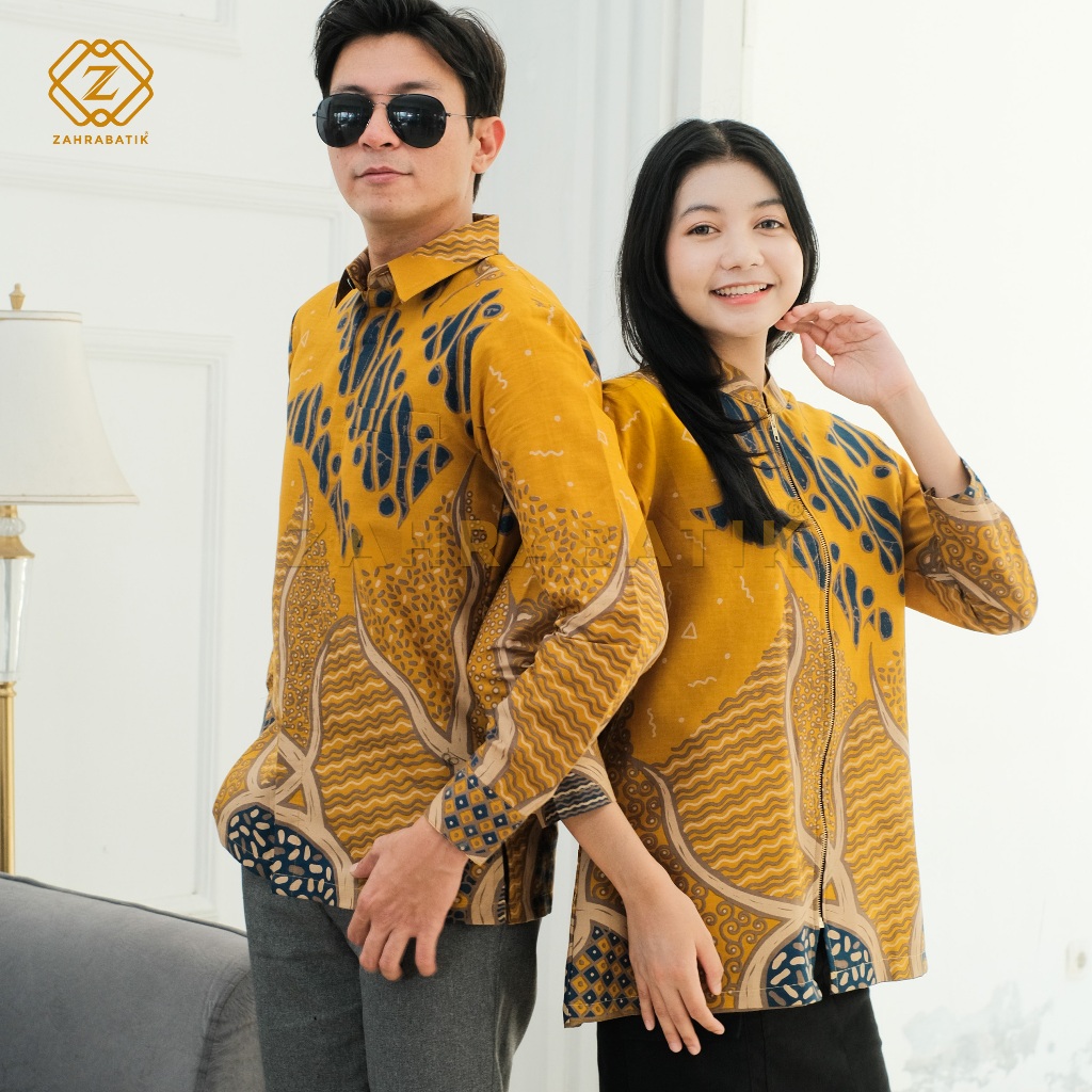 Jual Batik Zahra-Batik Pria Lengan Panjang-Tunik Wanita-Batik Pasangan ...