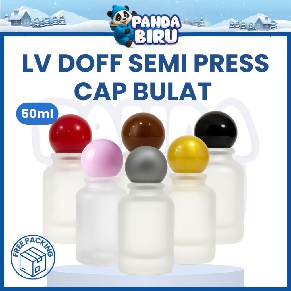 Jual BOTOL PARFUM SEMI PRESS LV DOFF CAP BULAT 50ML | BOTOL KACA WINYAK ...