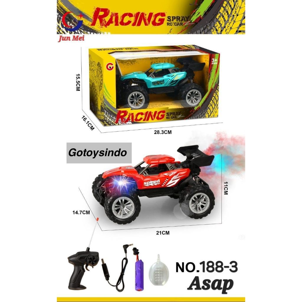 Jual Mainan Mobil Remote Control Racing Spray RC Car 188-3 | Shopee ...