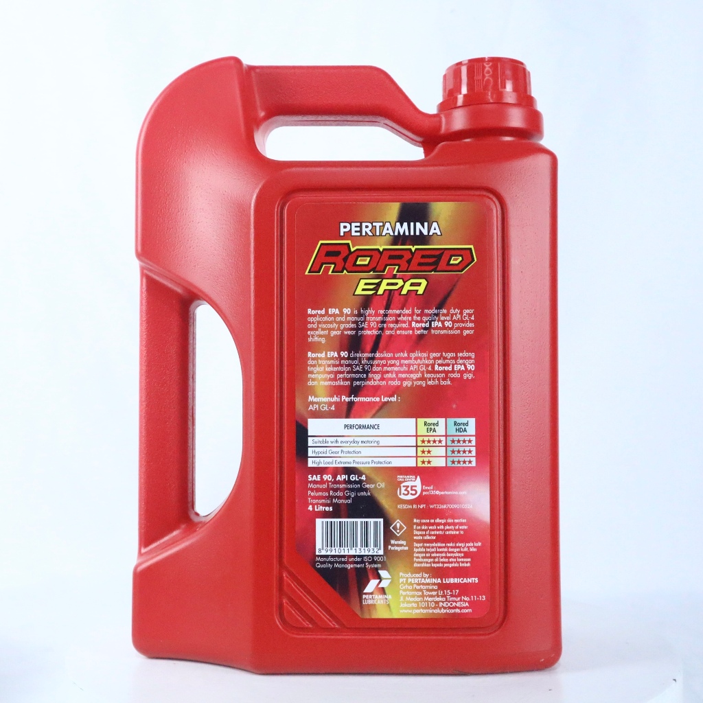 Jual Pertamina Rored EPA SAE 90 4 Liter API GL-4 Oli Transmisi Manual ...