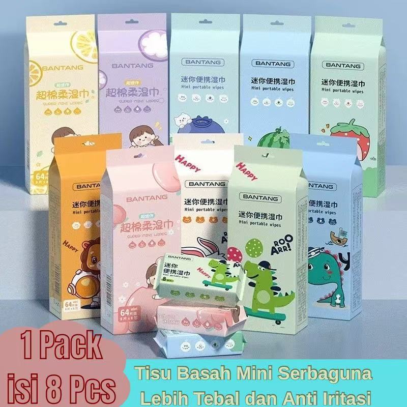Jual Tisu Basah Mini Travel Pack Lembut Praktis Mudah Dibawa 1 Pack Isi ...