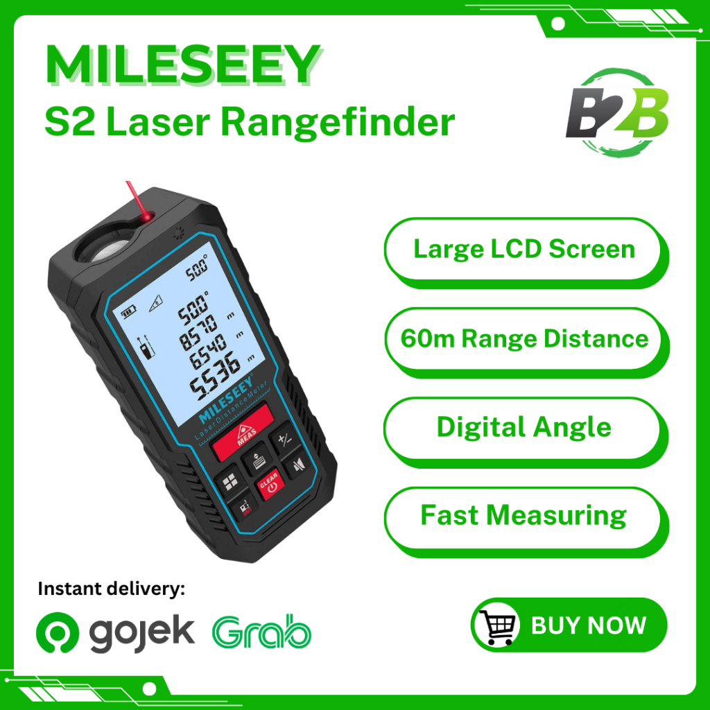 Jual Mileseey S2 Laser Meter Rangefinder Distance 60m 80m Meteran ...