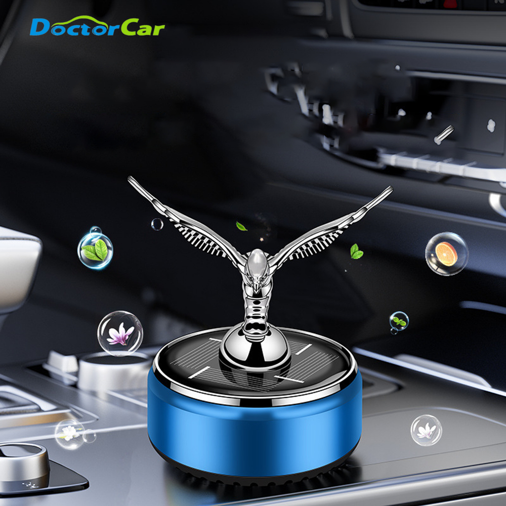 Pajangan Parfum Dashboard Mobil Elang Aromaterapi Berputar dengan Tenaga Surya