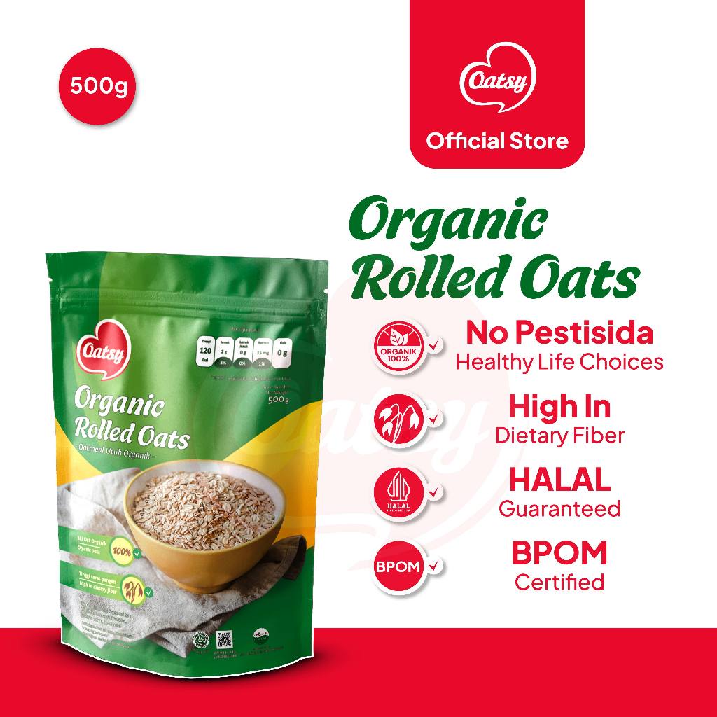 Jual OATSY Organic Rolled Oats 500gr | Shopee Indonesia