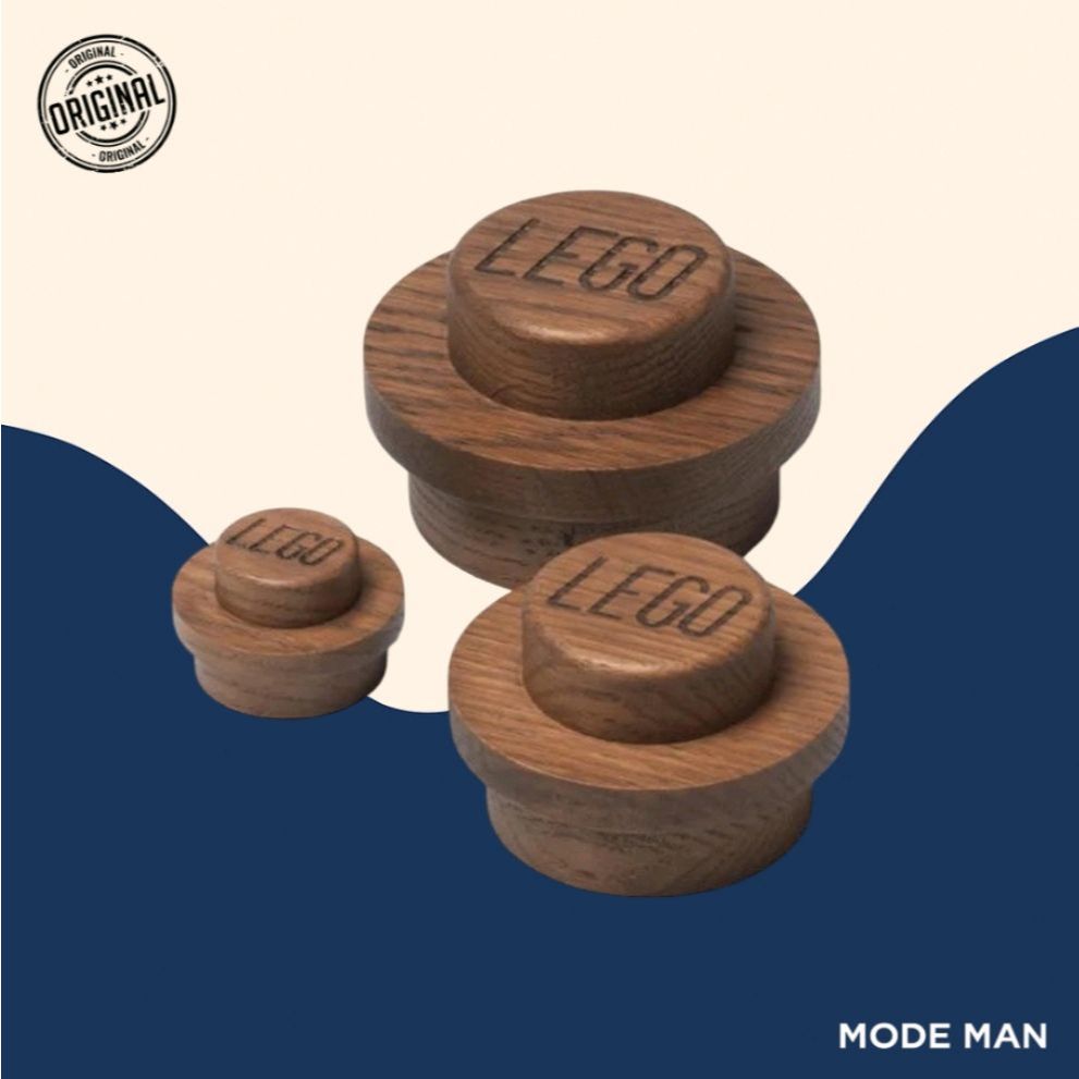 Jual Lego Wooden Wall Hanger Set 3 Pieces - Bentuk Stud Lego - Kayu Oak ...