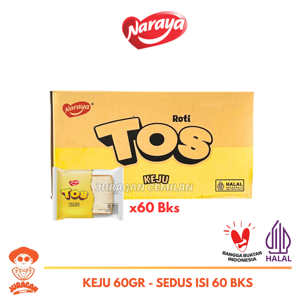 Jual Naraya Tos Roti Sandwich Isi Krim Cokelat,Keju,Vanilla Dan Pandan ...