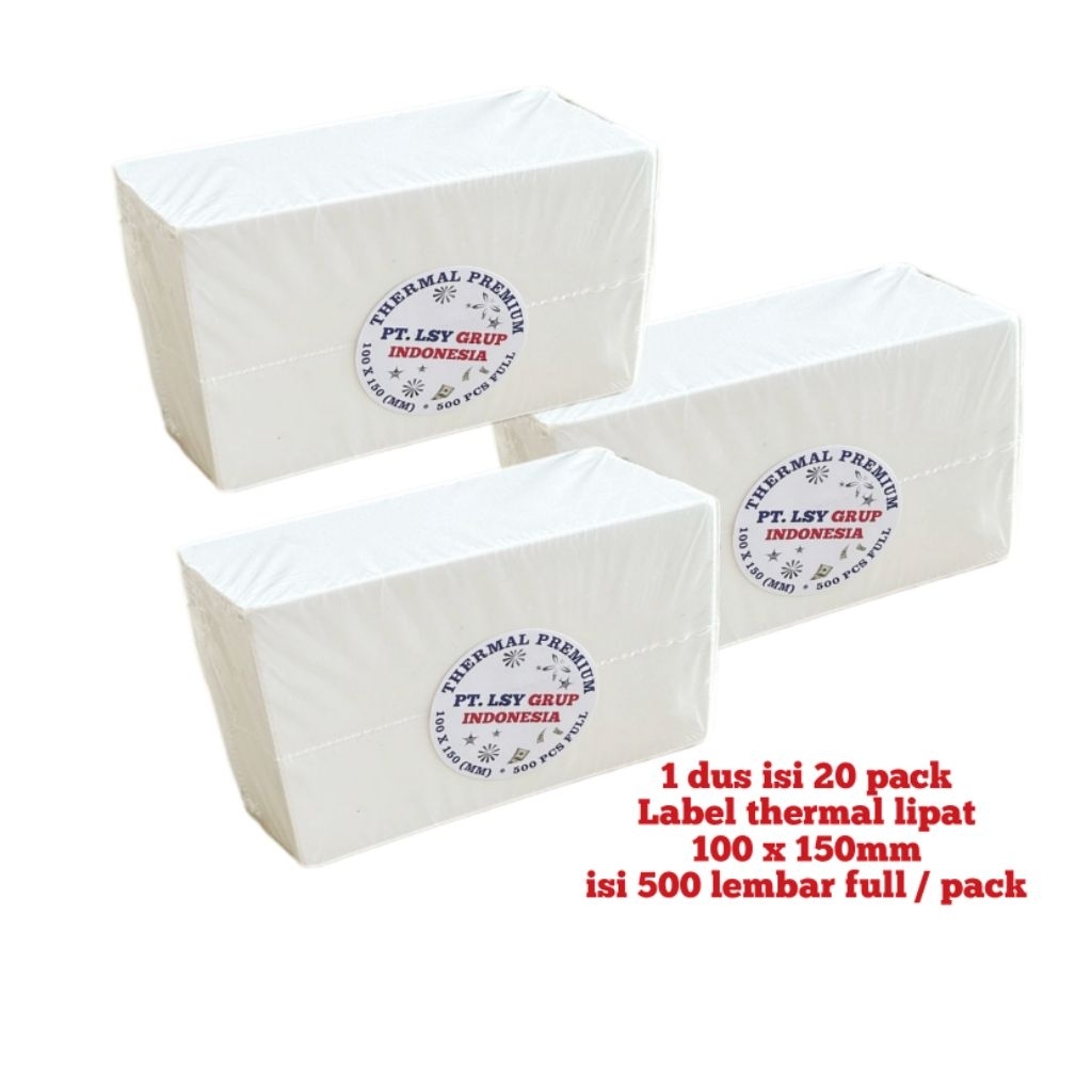 Jual kertas thermal label barcode LSY TAPE 100 X 150mm A6 isi 500 ...