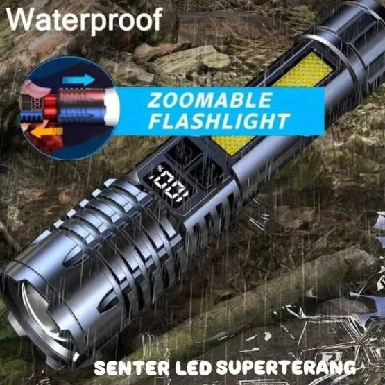 Jual SENTER LED SUPER TERANG SENTER LED RECHARGEABLE FLASHLIGHT USB COB ...
