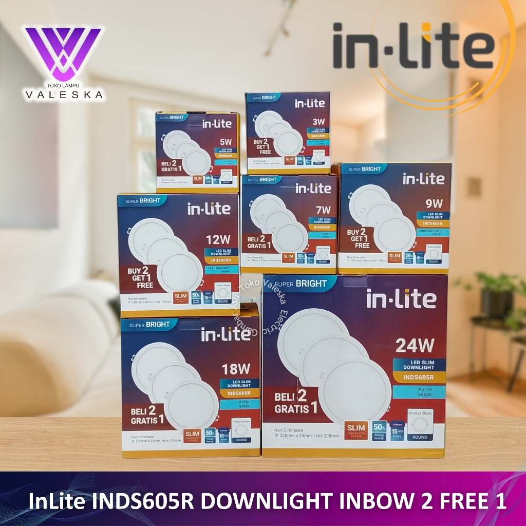 Jual INDS605R InLite In-Lite In Lite Super Bright Slim Downlight Paket ...