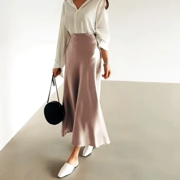 YoVela_Rok Satin Maxi Premium Satin Long Skirt Rok Satin Panjang Rok Duyung