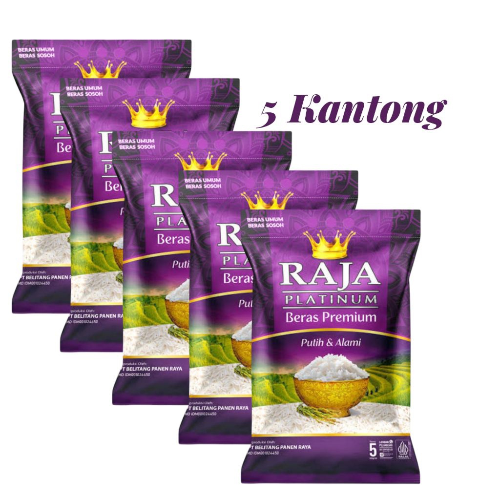 Jual Beras Raja Platinum 5 Kg X 5 Bungkus / Raja platinum Ungu 5 kg ( 1 ...
