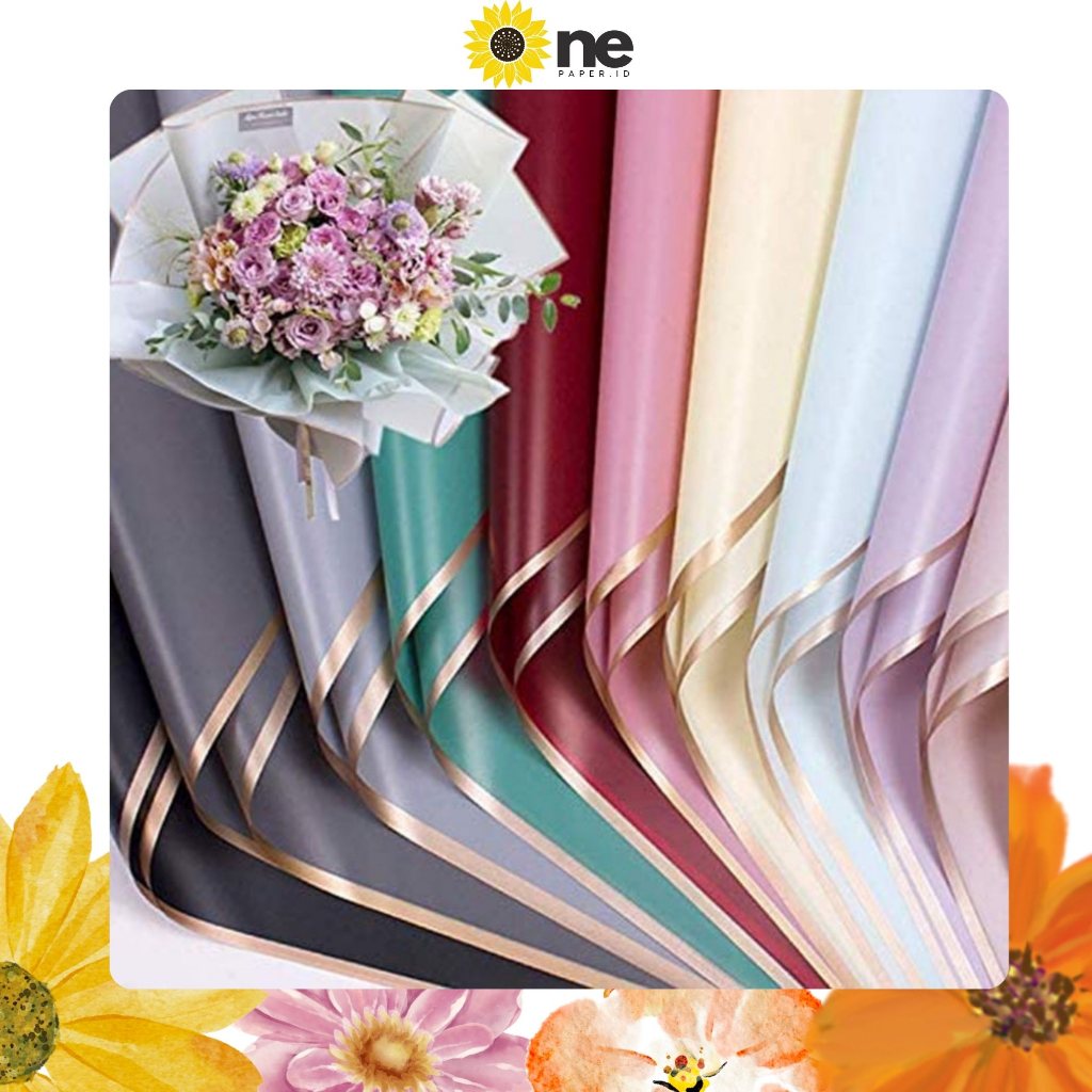 Jual SKY - Flower Wrapping Paper Varian List Gold Emas Kertas Buket ...