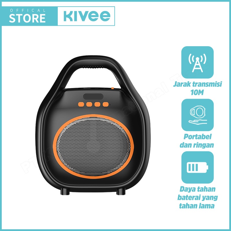 Jual KIVEE Speaker Bluetooth KV-MW75 Black 1200 mAh Bass surround 9D ...
