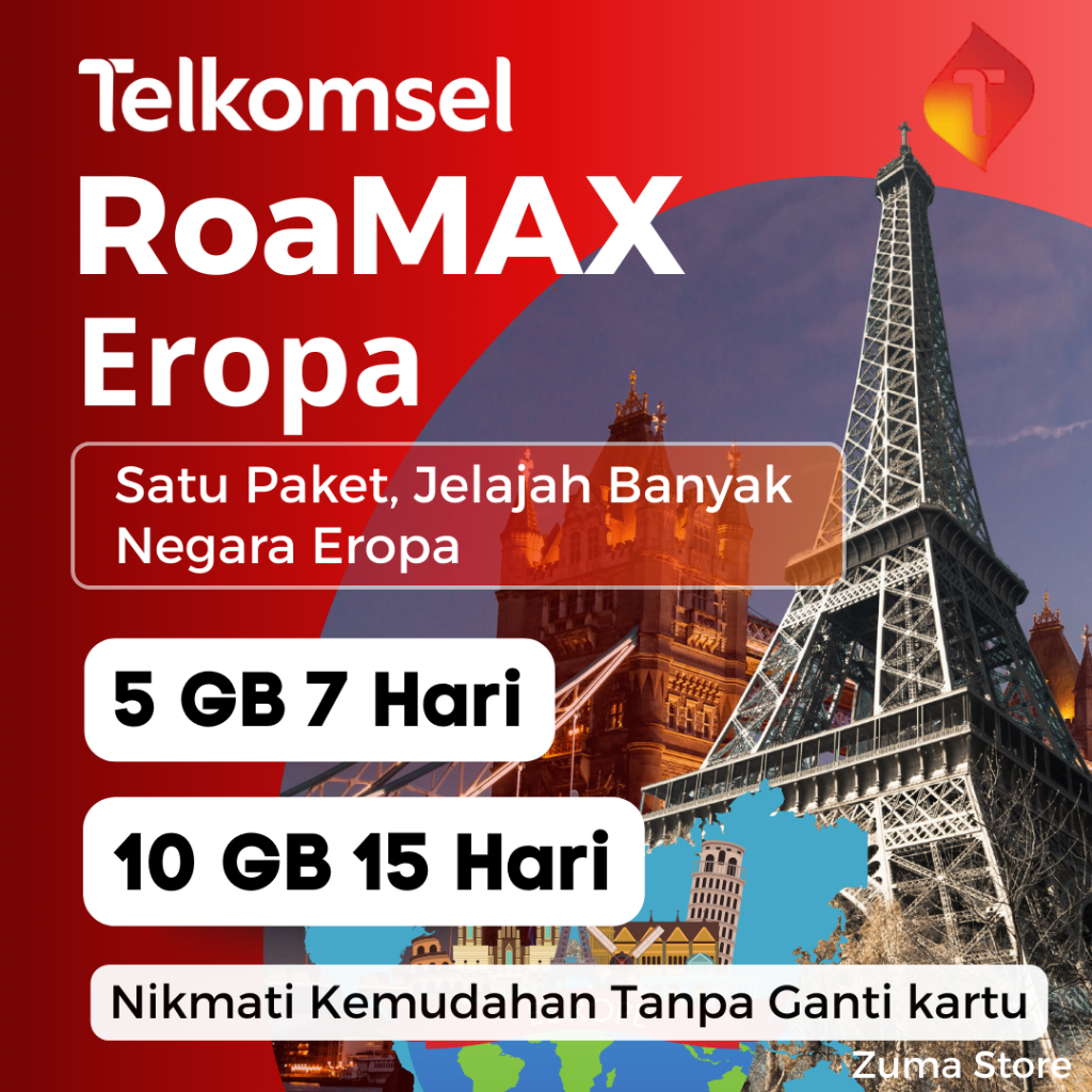 Jual PROMO Paket Roaming Telkomsel Eropa dan Amerika — Internet Stabil ...