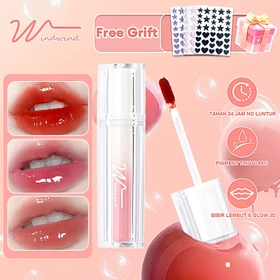Windwind Lip Glaze Jelly Water Gloss Pelembab Lip Gloss Tahan Lama Anti Kering Lipstick Bahan