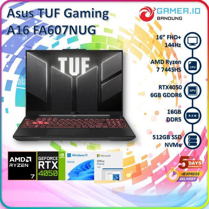 Jual ASUS TUF GAMING A16 FA607NUG RYZEN 7 7445HS RTX4050 16GB 512GB 16 ...