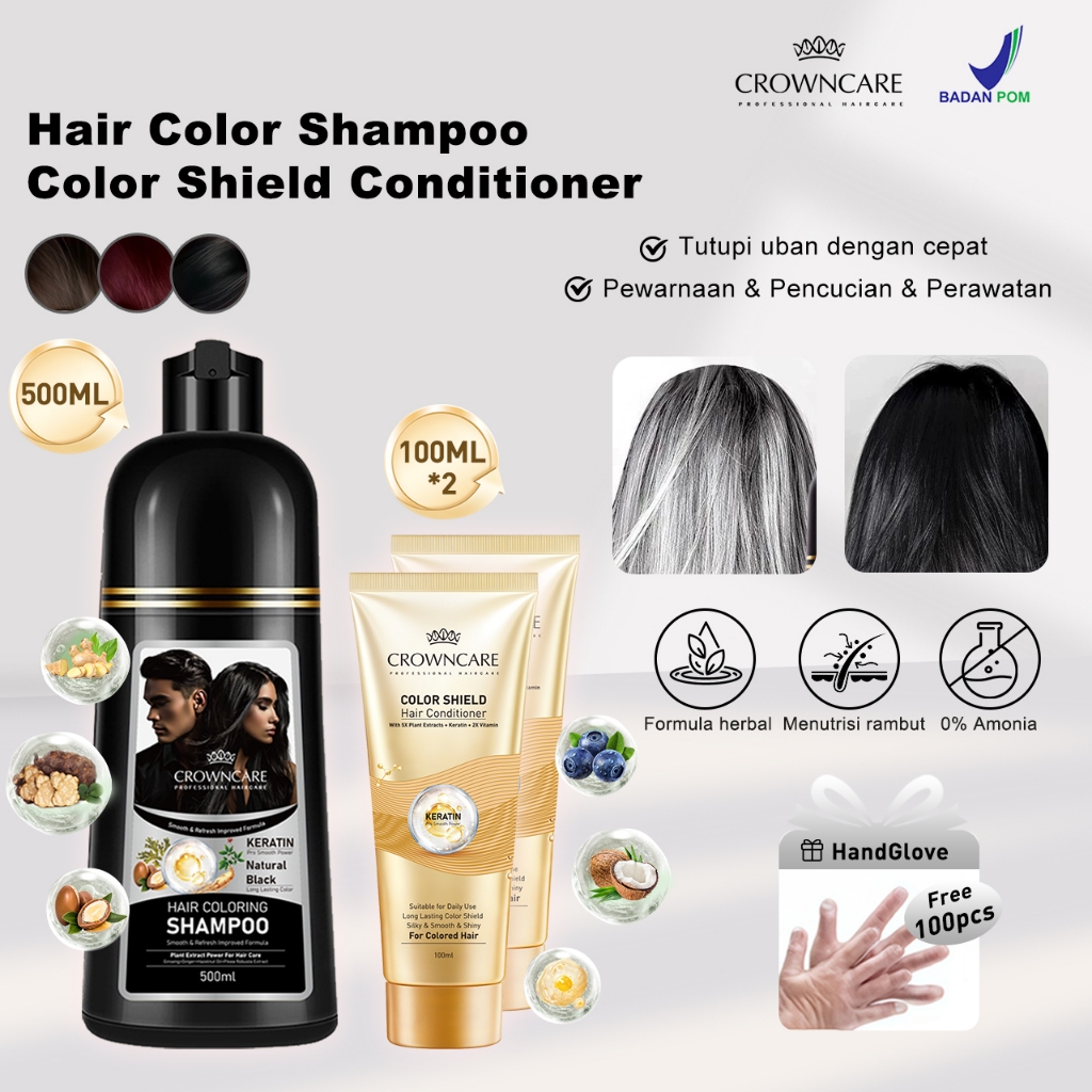 Jual CrownCare Hair Coloring Herbal Anti Uban Untuk Shampoo Pewarna ...