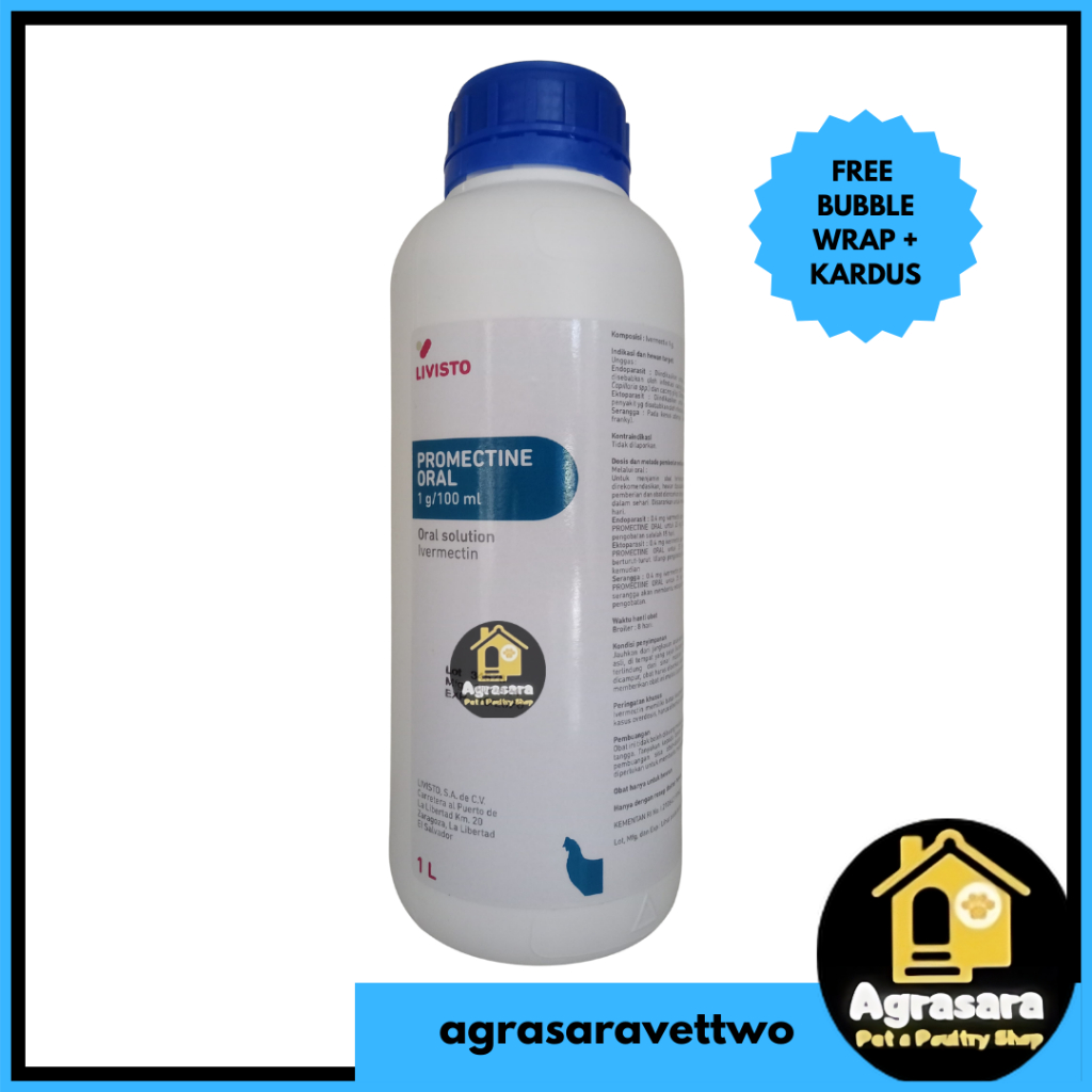 Jual PROMECTINE ORAL 1 Liter - Obat Cacing, Gudig, Scabies (Seperti ...