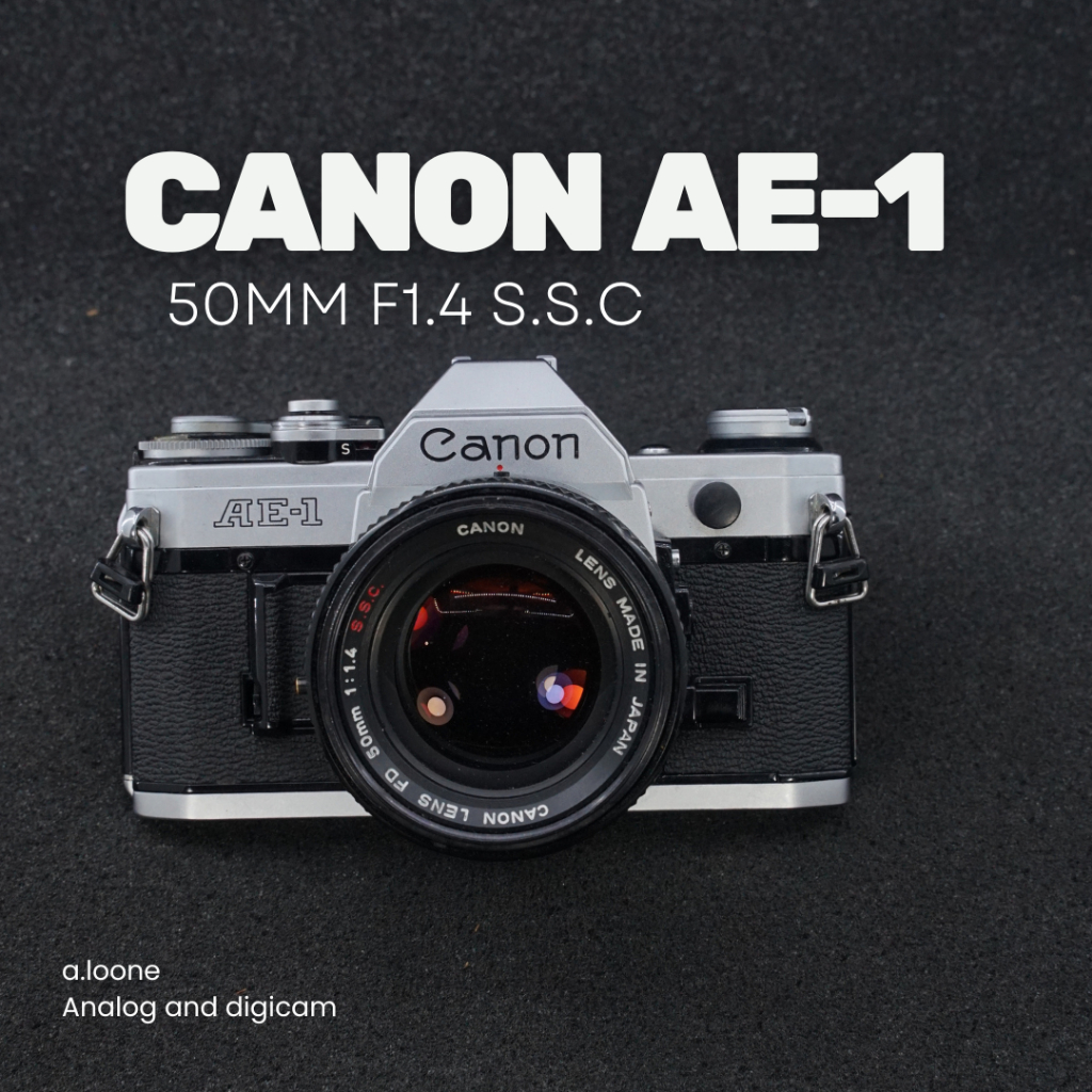 Jual CANON AE-1 SILVER + LENS CANON FD 50MM F/1.4 SSC — KAMERA