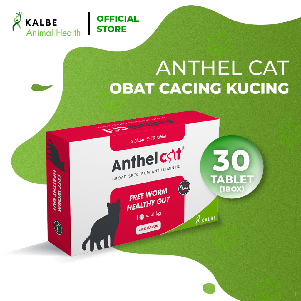 Jual Anthel Cat 1 Box @30 Tablet - Obat Cacing Kucing Spektrum Luas ...