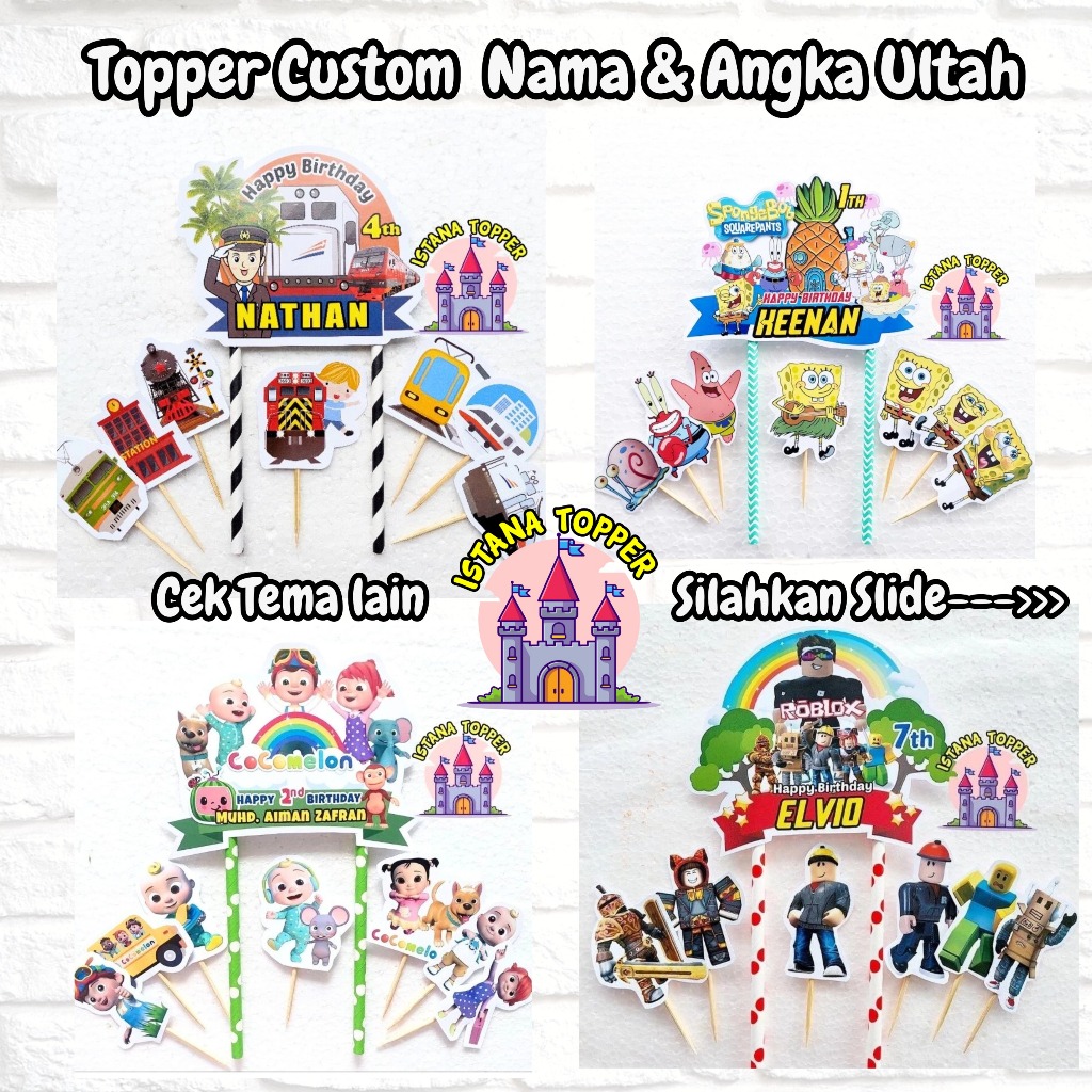 Jual Topper CUSTOM NAMA Tema Superman, Avengers, Star Wars, Coco, Melon ...