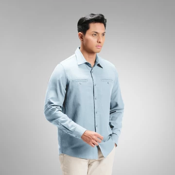 CUTOFF Parker Double Pocket Workshirt Kemeja Kerja Oxford Polos Pria Panjang