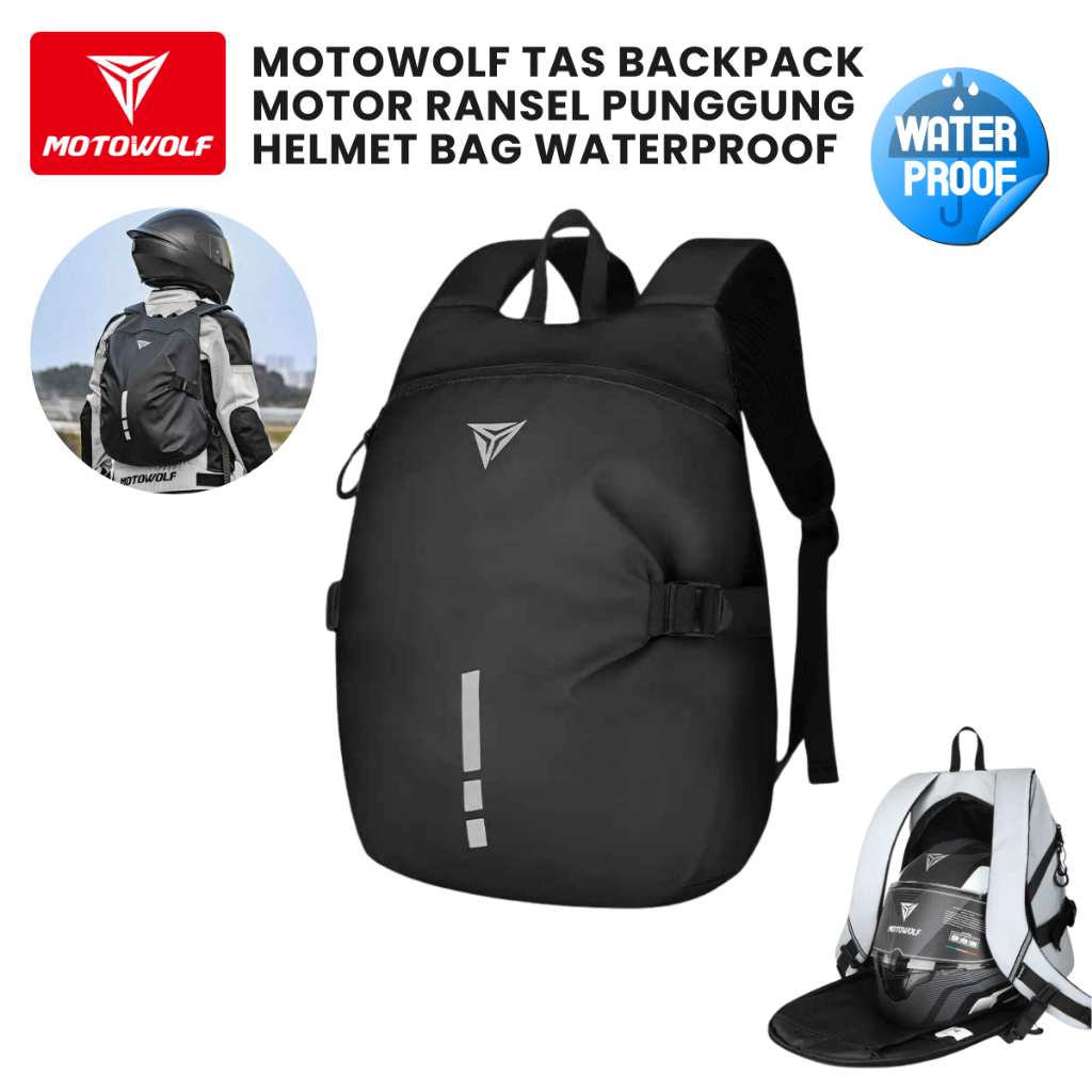 Jual Motowolf Tas Backpack Motor Ransel Punggung Helmet Bag Waterproof ...