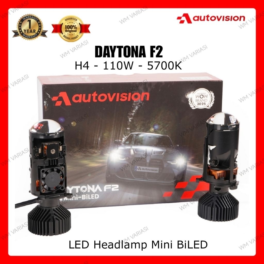 Jual LED Headlamp Projector Mini BiLED H4 Autovision Daytona F2 110W ...