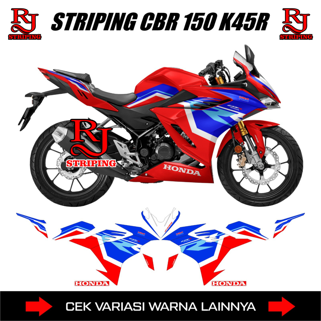 Jual Striping Cbr 150R New Livery HRC Tri Color / Stiker Lis Motor ...