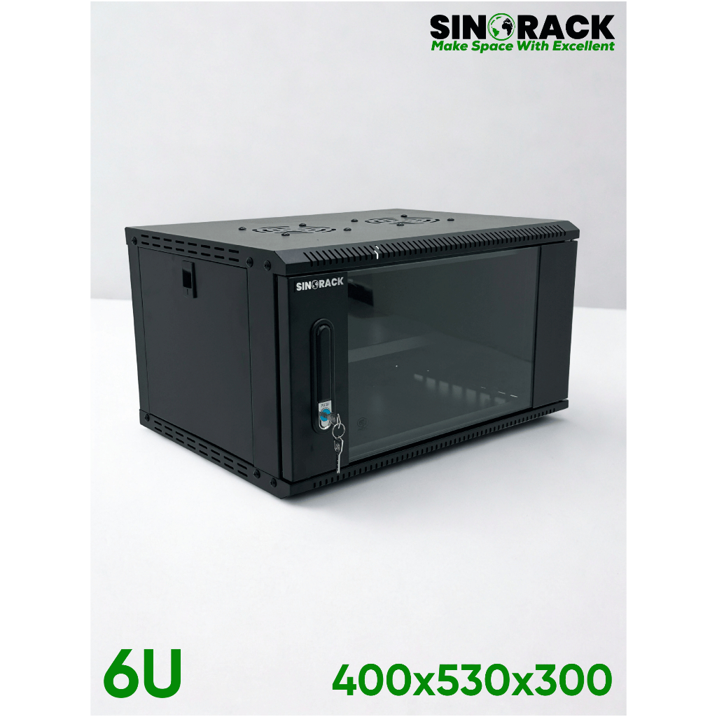 Jual Wallmount Rack Server 6U Sinorack Dual Fan Kipas + Double Lock ...