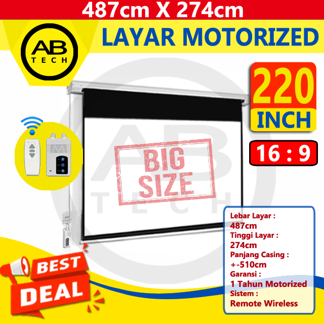 Jual Screen Projector Motorized 220