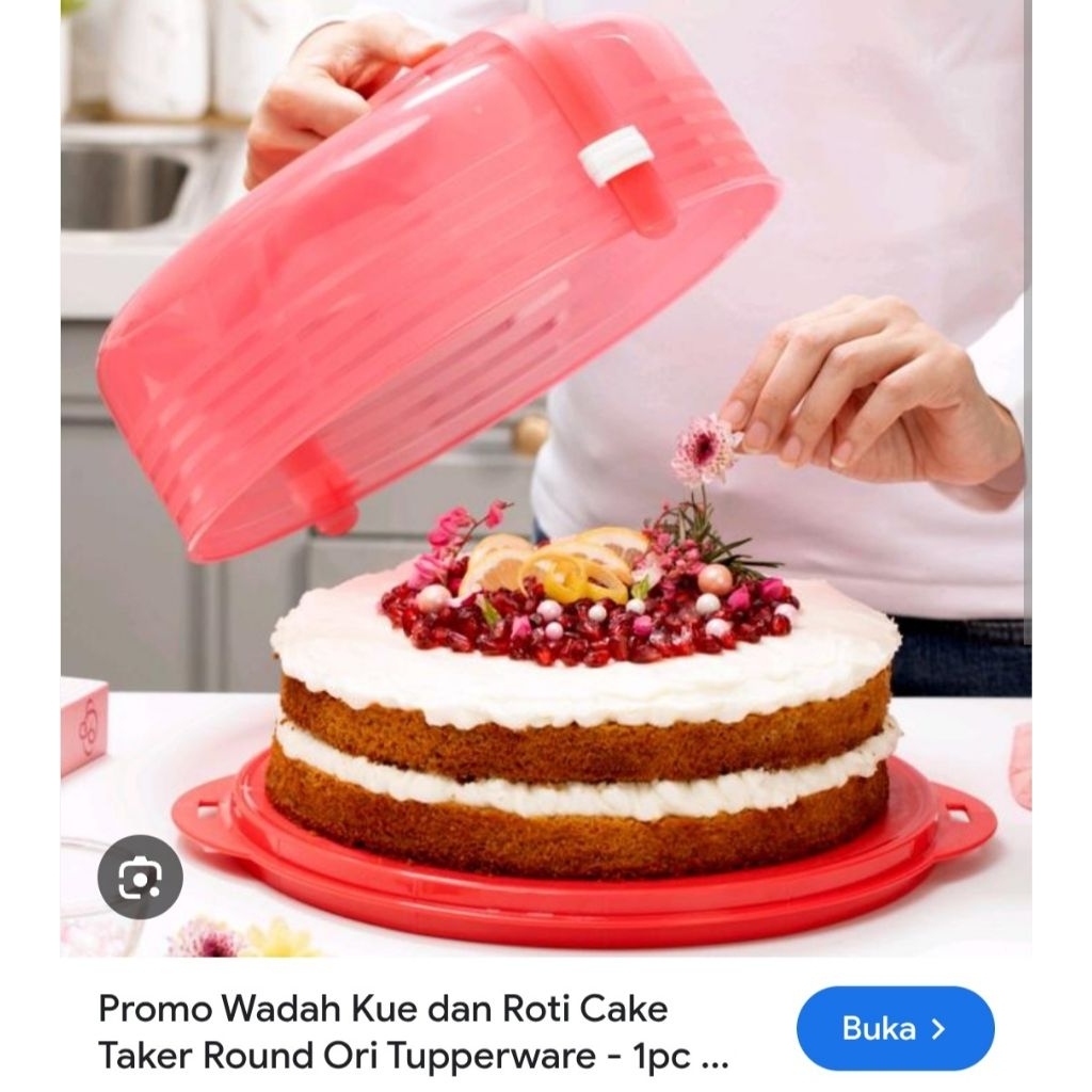 Jual Tupperware Cake Taker Round Tempat Kue Bulat Besar | Shopee Indonesia