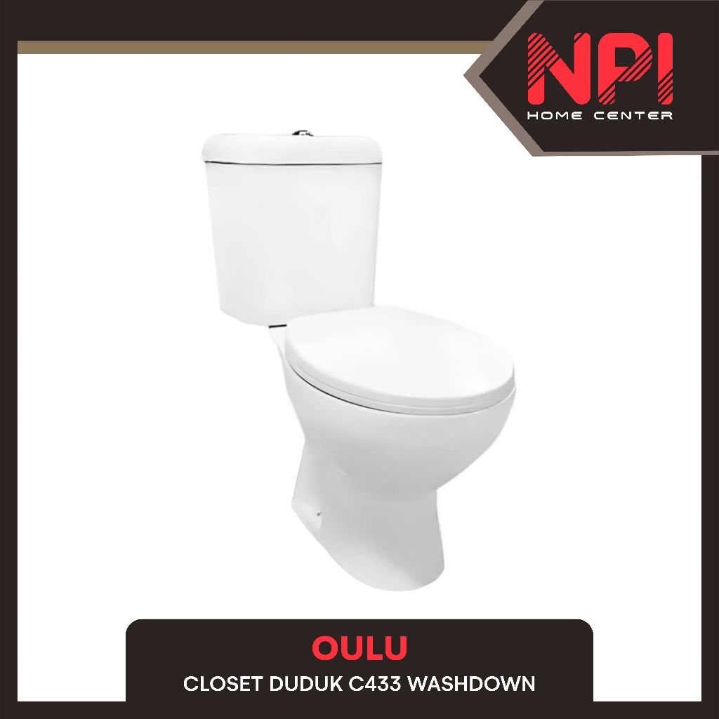 Oulu - Closet / Kloset Toilet Duduk Kw1 C 433 C433 Wash Down Dual Flush
