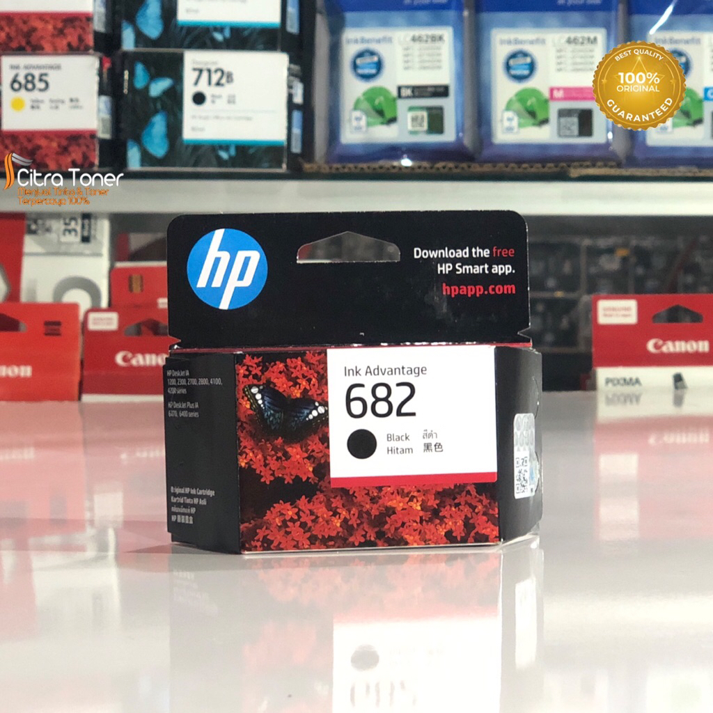 Jual Tinta HP 682 Black ink Cartridge original | Shopee Indonesia