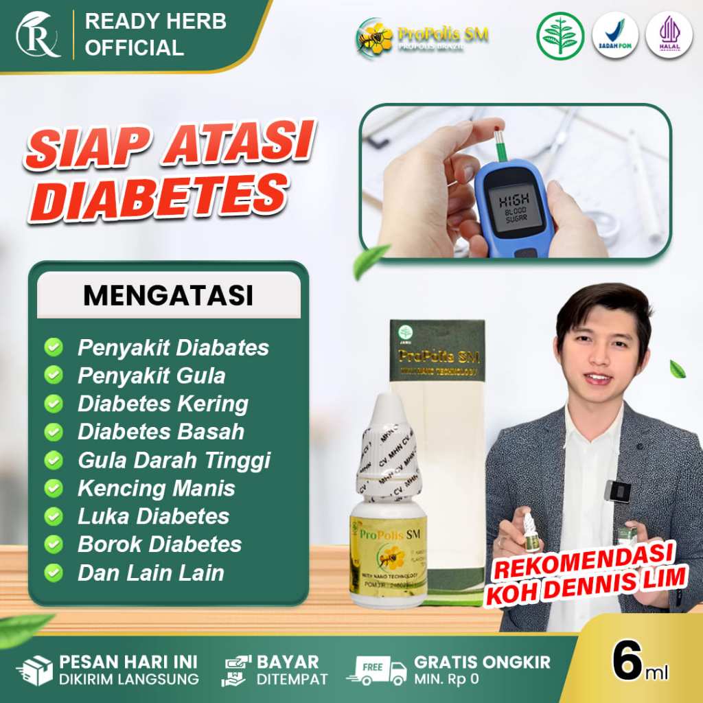 PROPOLIS SM Obat Herbal Diabetes Kencing Manis Penyakit Gula Tinggi Diabetes Kering / Basah
