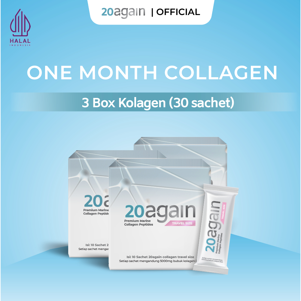 Jual 20AGAIN - One Month Collagen Set - 3 Box 100% Premium Marine ...