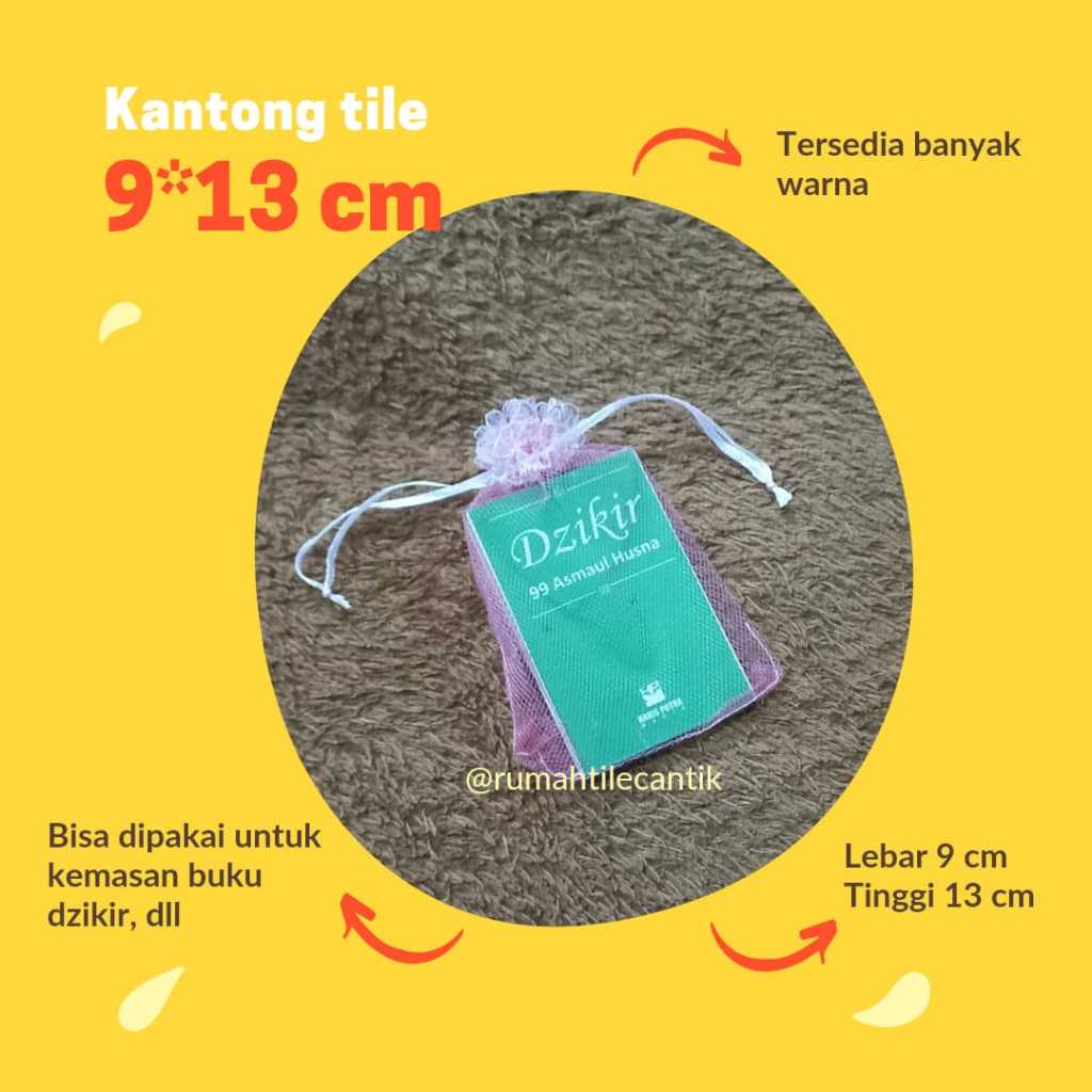 Jual kantong tile serut untuk parfum - kantong tile - ukuran 9x13 cm ...