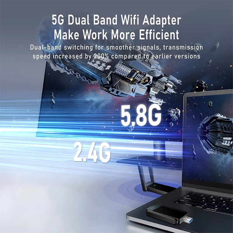 Jual NETPAC Adaptor USB WiFi Receiver 1800Mbps WiFi Receiver for ...