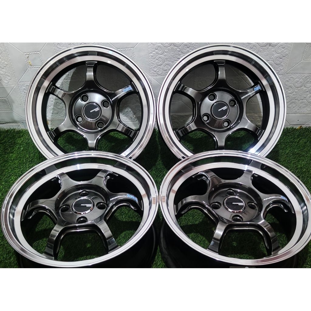 Jual Velg mobil Advan Rgd2 R15 ( baru ) flow forming hyper black lips ...